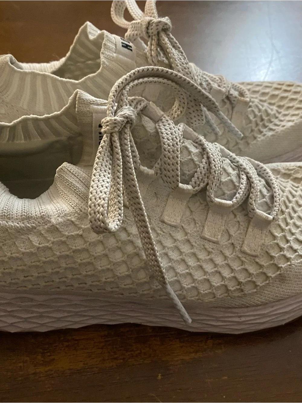 No Bull  Men’s Knit Sneakers in Off-White